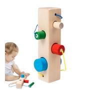 Generico Wooden Stacking Blocks - String Matching Educational Toy | Children's Cylinder Pair Game Hand-Eye Coordination | for Preschool Kids, Fine Motor Skills Development, Classroom Homesc