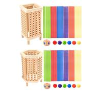 Generico Wooden Stick Dice Game - Colorful Balance Pick Up Tower Set | Counting Toy | Fine Motor Skill Activity | Educational Board Playset For Boys Girls Age 3+ | Parent Child Interaction Party Fam