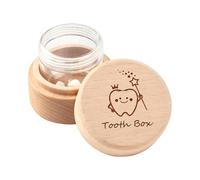 Generico Wooden Teeth Storage, Tooth Fairy Box, 1.97 Inches Commemorative Case with Engraved, Timber Keepsake Chest, Memorial Container with Compact Design, Kids Gift for Boys Girls