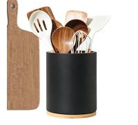 Generico Wooden Utensil Holder - 360° Rotating Storage for Easy Access, Multifunctional Organizer with Stable Base, Wooden Countertop Rack for Knives, Spoons, Forks, Silverware, Cutlery