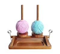 Generico Wooden Yarn Holder - Double Spindle Stand, Crochet Spool Rack | Rotating Twill Thread Organizer Knitting Accessory Tool, Axis Vertical Sewing Station Support for Crafting Material Management