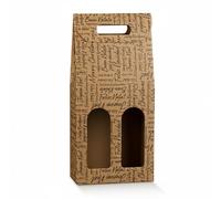 Generico Words 18x9x38.5 cm Scatola di Natale PORTABOTTIGLIE Vino da 2 posti
