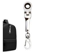 Generico Wrench Key Chains, 12.5x2.5cm/4.9x0.9in Wrench With 10mm Ratchet WrenchKey Ring, Compact RatchetWrench Keychain High Hardness Hardware Tool For Men