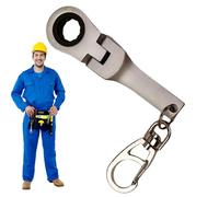 Generico Wrench Key Chains, 12.5x2.5cm/4.9x0.9in Wrench With 10mm Ratchet WrenchKey Ring, Compact RatchetWrench Keychain High Hardness Hardware Tool For Men