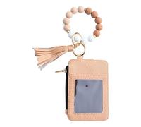 Genérico Wristlet Keychain with Wallet, Coin Holder For Women, Beaded Tassel Wristlet Card Holder, Shopping Date Wedding Vacation Holiday Birthday Travel, Kaki, Consulte la descripción, Vedere la