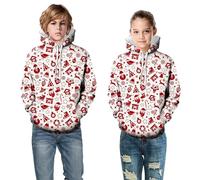 Generico Y2k Felpa Ragazzi 2025 Cappotto con Cappuccio Sportiva Stampa Senza Ultra Morbida Oversize Giacca Tasche Girocollo Sport Casual per Bambini E
