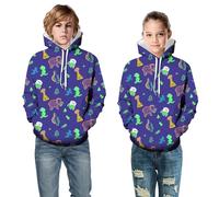 Generico Y2k Felpa Ragazzi 2025 Cappotto con Cappuccio Sportiva Stampa Senza Ultra Morbida Oversize Giacca Tasche Girocollo Sport Casual per Bambini E