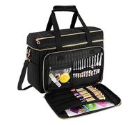 Generico Yarn Bag | Compartmented Large Capacity Organizer - Holder Case Crocheting Bag | for Mom Beginners Craft Lovers Home Travel Accessories Tools Hooks