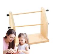 Generico Yarn Holder Crocheting, Wooden Double Rotating Spool Organizer, Portable Yarns Storage Stand for Crochet, Knitting, Crafting, Home Studio, Travel, Management