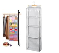 Generico Yarn Organizer - Clear 4 Zipper Compartments Large Capacsity | Suspending Yarn Storage Bag | For Craft Supplies Knitting Needles Apartment Dorm Bedroom