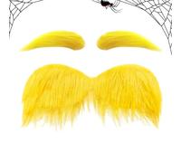 Generico Yellow Eyebrows And Mustache - Halloween Fake Dress-Up Accessories