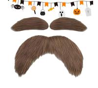 Generico Yellow Eyebrows And Mustache - Halloween Fake Dress-Up Accessories