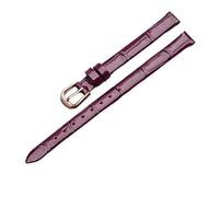 Generico YingYou Cinturino For Orologio In Vera Pelle For Stile, Cinturino For Da Donna, Piccolo, Sottile, Morbido E Confortevole, Rosso, 7, 8, 9, 10 Mm(Deep Purple-Rose,14mm)