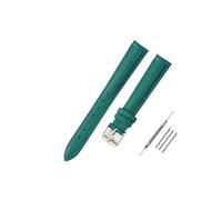 Generico YingYou Cinturino In Pelle Morbida For Orologio, Accessorio, Verde, Viola, Resistente, Autentico, 10 Mm, 12 Mm, 14 Mm, 16 Mm, 18 Mm-24 Mm(Green-silver,20mm)