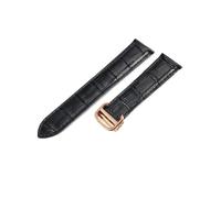 Generico YingYou Compatibile con Tank Impermeabile Comodo Cinturino for orologio in vera pelle da 18 20 22 23 25 mm Cinturino for orologio in pelle bovina con una sola coda(Black-Rose-Z4,25mm)