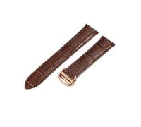 Generico YingYou Compatibile con Tank Impermeabile Comodo Cinturino for orologio in vera pelle da 18 20 22 23 25 mm Cinturino for orologio in pelle bovina con una sola coda(Brown-Rose-Z4,20mm)