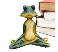 Generico Yoga Frog Statue, Zen Garden Ornament, Creative Resin Exercise Frogs 6.89x2.76in, Pose Frog Sculpture, Unique Figurine Decor for Zen Home Accent Decoration