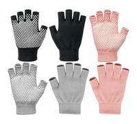 Genérico Yoga Gloves - 3 Pairs Half Finger | Non-Slip Pull-Up Gloves For Women Ladies, Workout Mitten For Home Gym Studio, Professional; Perfect For Enhanced Stability Secure Grip In Any Flow