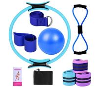 Generico Yoga Pilates At Home Set | 11 Set di Cerchi Fitness ad Anello del Lattice | Allenatore pelvico Sfera Muscolare Elastica Multifunzionale | Kit addestramento Bande bottino Yoga Magic-Ring