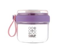 Generico Yogurt Cups, Oatmeal Mug, Meal Planning Containers, 650ml Portable Cereal Meal Plan Milk Ideal the Move Breakfasts Compact for Kids, Blue, White, Purple