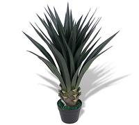 Generico Yucca Pianta Artificiale con Vaso 85 cm Verde,Flora artificiale-244429