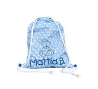 Generico Zainetto/Zaino, Sacca Personalizzabile Bambino e Bambina in 100% Cotone | Sacchetto Asilo Nido Scuola Materna | Personalizzato con Ricamo Nome e Disegno | Made in Italy (Designer, blu)