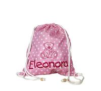 Generico Zainetto/Zaino, Sacca Personalizzabile Bambino e Bambina in 100% Cotone | Sacchetto Asilo Nido Scuola Materna | Personalizzato con Ricamo Nome e Disegno | Made in Italy (Designer, Rosa)