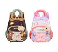 Generico Zaino Bambini Altezza 32 Cm Impermeabile A Tema Cartoon | Zaino Scuola Ragazzi Geometria Colori con Fibbia Per Bambine Tre Anni Scuola Materna e Elementare