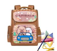 Genérico Zaino Capibara Carino, Design Animale Adorabile | Impermeabile Grande Capacità Con Scomparto Per Ragazze Prima Infanzia Scuola Viaggi Campeggio, marrone, Consulte la descripción