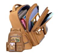 Generico Zaino Capibara per la Scuola | Borsa per Laptop e Scuola con Abbondanti Accessori - Borsello Impermeabile Per Articoli Di Cartoleria Per Ragazzi Adolescenti Figlie Amiche E Amici Famiglia