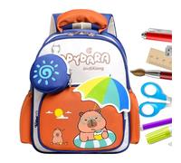 Generico Zaino Capibara per Ragazze Capiente - Cartelle Scolastiche Estetiche - Zaino Per Bambini Con Spallacci Traspiranti Per Cancelleria Bottiglia Conservazione Libro Viaggio Per Ragazzi E