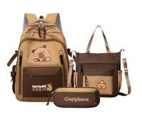 Genérico Zaino Carpincho - Bel set scolastico per bambini | Universitaria | Kit impermeabile per laptop, libri, astuccio, bottiglia d'acqua, attività all'aperto, per studenti, b, Consulte la