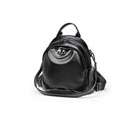 Generico Zaino Casual in Vera Pelle, Borsa da Viaggio da Donna, Spallacci Regolabili con Tasche Multiple, Dimensioni 26x15x24 Cm, Regalo per La Festa della Mamma per Lavoro E Scuola (Black)