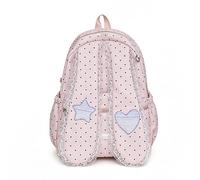 Generico Zaino Da Bambina, Zainetto Grazioso Dallo Stile Dolce, Caratterizzato Da Orecchie Da Coniglio A Pois E Rifiniture In Pizzo, Borsa Casual In Stile Preppy (Rosa,Large)