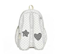Generico Zaino Da Bambina, Zainetto Grazioso Dallo Stile Dolce, Caratterizzato Da Orecchie Da Coniglio A Pois E Rifiniture In Pizzo, Borsa Casual In Stile Preppy (Bianco,Small)