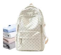 Generico Zaino da donna: impermeabile, di grande capacità, elegante | Borsa per laptop in nylon con punti, zaino estetico per escursioni avventurose all'aperto, scuole e college