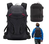 Genérico Zaino da trekking da donna, pieghevole, leggero, da 28 litri, con bagaglio impermeabile, per escursioni di un giorno, per escursionismo, spiaggia, campeggio, regalo di compleanno, uomo, Nero