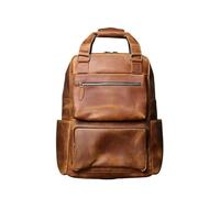 Generico Zaino da uomo in pelle retrò a strati Borsa viaggio for computer di grande capacità for il tempo libero(Brown)