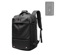 Generico Zaino da Viaggio Vac Pack, Zaino espandibile da 60 l con Compressione sottovuoto, Zaino Vacpack da 19 Pollici(Black+Vacuum)