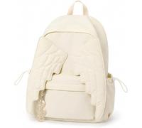 Generico Zaino Donna, Zaino Ragazza, Spallacci Ergonomici e Confortevoli con Dettagli a Forma di ala; Nylon Pratica, per Campeggio Viaggio Escursionismo Scuola (Bianco)