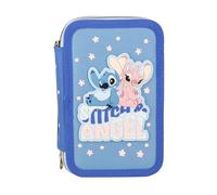 Generico Zaino Estensibile, Astuccio 3 zip, Trolley, Zainetto Asilo, Diario realizzato per STITCH (Astuccio 3 zip AZZURRO)