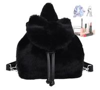 Generico Zaino in peluche: borsetta con, borsa da scuola morbida e pelosa, design stabile, scomparto spazioso | Per la scuola, i viaggi, l'asilo, gli studenti, lo shopping natalizio, le feste, i ba