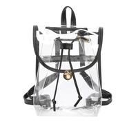 Generico Zaino in PVC trasparente Borsa impermeabile trasparente | Scuola, sport, shopping, stadio, viaggi, PVC trasparente, impermeabile, leggero, cerniera, unisex(Black)