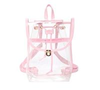 Generico Zaino in PVC trasparente Borsa impermeabile trasparente | Scuola, sport, shopping, stadio, viaggi, PVC trasparente, impermeabile, leggero, cerniera, unisex(Pink)