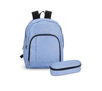 Generico Zaino Lurex Scuola per Bambini e Ragazzi, con Ampi Scomparti, Tasca Frontale, Chiusura a Zip e Spallacci Regolabili, 32x43Hx23 cm, 31 L + BUSTINA OVALE PORTAPENNE