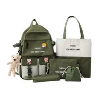 Generico Zaino per la scuola femminile - Nylon da 5 pezzi, borsa per la scuola per ragazze | delle scuole studentesche a grande capacità | Bag Pen Pouch - Scuole, da viaggio