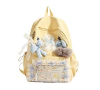 Generico Zaino Per Ragazze Adolescenti, Zainetto Decorato Con Fiocchi E Pizzo, Il Suo Stile Dolce E Grazioso Lo Rende Perfetto Per Lo Shopping E Le Uscite Quotidiane (Giallo)