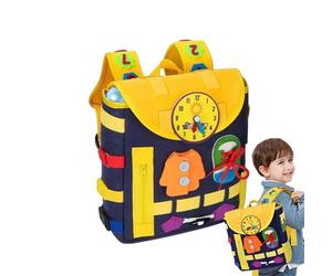 Generico Zaino per Toddler-Backpack educativo di Soft Felt con giocattoli da tavolo trafficati integrati, attività di apprendimento in età prescolare, strumenti di sviluppo delle competenze motorie