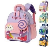 Generico Zaino personalizzato con nome ricamato per bambini, zaino asilo nido e materna, leggero e pratico per maschi e femmine, idea regalo originale per compleanno e rientro a scuola(Lollipop)
