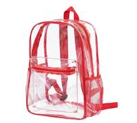 Generico Zaino Rosso Trasparente Rosso Per Ritorno Scuola Bambino Scuola | Primaria Borsa Conforme Regole Istituto Zaino Trasparente In Pvc Impermeabile Grande Capacità Per Ritorno A Scuola,